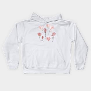 Magnolia on white Kids Hoodie